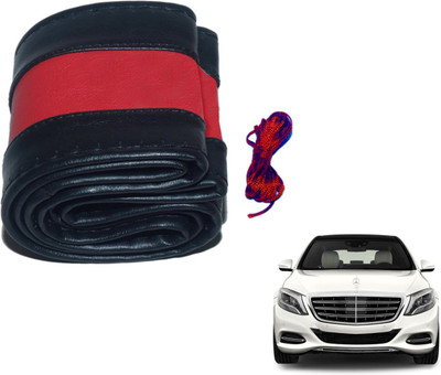 Auto Hub Hand Stiched Steering Cover For Mercedes Benz S-Class(Black, Red, Leatherite)