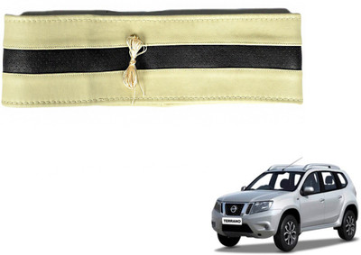 Auto Hub Hand Stiched Steering Cover For Nissan Terrano(Beige, Black, Leatherite)