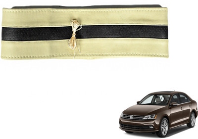 Auto Hub Hand Stiched Steering Cover For Volkswagen Jetta(Beige, Black, Leatherite)