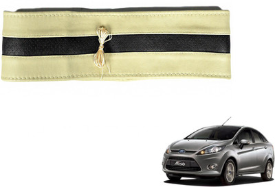 Auto Hub Hand Stiched Steering Cover For Ford Fiesta(Beige, Black, Leatherite)