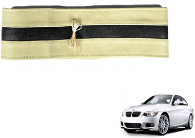 Auto Hub Hand Stiched Steering Cover For BMW 320D(Beige, Black, Leatherite)