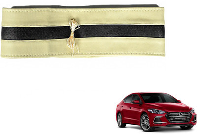 Auto Hub Hand Stiched Steering Cover For Hyundai Elantra(Beige, Black, Leatherite)