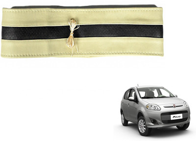 Auto Hub Hand Stiched Steering Cover For Fiat Palio(Beige, Black, Leatherite)