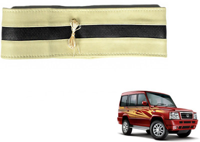 Auto Hub Hand Stiched Steering Cover For Tata Sumo(Beige, Black, Leatherite)