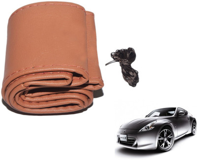 Auto Hub Hand Stiched Steering Cover For Nissan 370z(Brown, Leatherite)