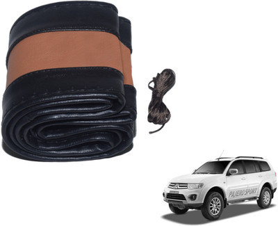 Auto Hub Hand Stiched Steering Cover For Mitsubishi Pajero Sport(Black, Brown, Leatherite)