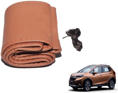 Auto Hub Hand Stiched Steering Cover For Honda NA(Brown, Leatherite)