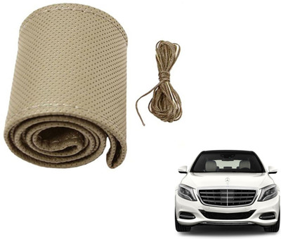 Auto Hub Hand Stiched Steering Cover For Mercedes Benz S-Class(Beige, Leatherite)