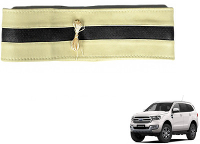 Auto Hub Hand Stiched Steering Cover For Ford Endeavour(Beige, Black, Leatherite)