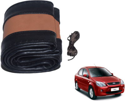 Auto Hub Hand Stiched Steering Cover For Ford Ikon(Black, Brown, Leatherite)