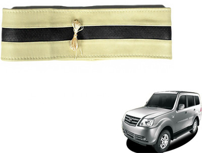 Auto Hub Hand Stiched Steering Cover For Tata Sumo Grand(Beige, Black, Leatherite)
