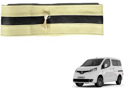 Auto Hub Hand Stiched Steering Cover For Nissan Evalia(Beige, Black, Leatherite)