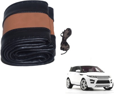 Auto Hub Hand Stiched Steering Cover For Land Rover Evoque(Black, Brown, Leatherite)
