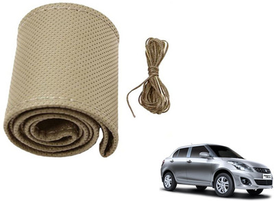 Auto Hub Hand Stiched Steering Cover For Maruti New Dzire(Beige, Leatherite)