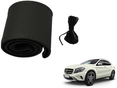 Auto Hub Hand Stiched Steering Cover For Mercedes Benz GLA-Class(Black, Leatherite)