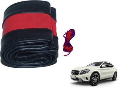 Auto Hub Hand Stiched Steering Cover For Mercedes Benz GLA-Class(Black, Red, Leatherite)