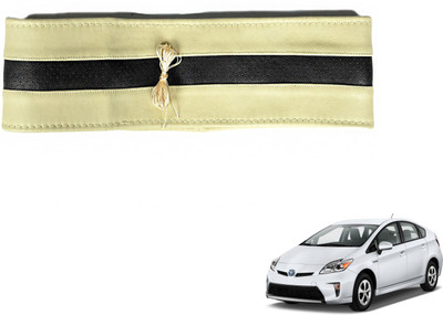 Auto Hub Hand Stiched Steering Cover For Toyota Prius(Beige, Black, Leatherite)