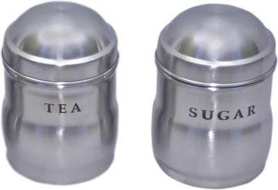 Dynore Steel Tea Coffee & Sugar Container  - 750 ml(Pack of 2, Silver)