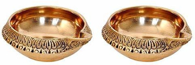 ADIYOGI Brass (Pack of 4) Table Diya(Height: 3.5 inch)