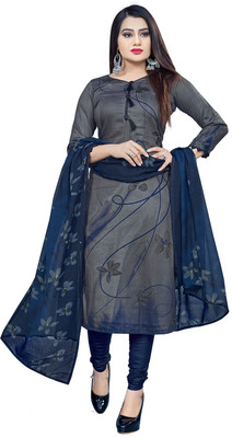 Giftsnfriends Crepe Printed Kurta & Churidar Material(Unstitched)