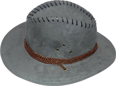 VERBIER Fedora Hats for Boys and Men Summer Sun Protection Hat for Beach Pool Parties(Grey, Pack of 1)