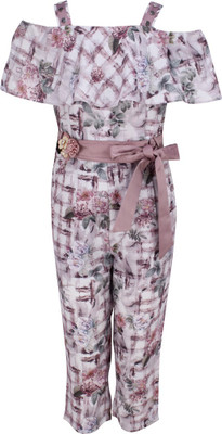 Cutecumber Floral Print Baby Girls Jumpsuit