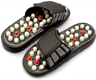 Triangle Ant 22556 TRIANGLE ANT YOGA PADUKA BLACK ZURU BUNCH Spring Acupressure Magnetic Therapy Sandals/Foot Massager Slipper Massager(Black)