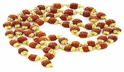 Tiptop Gold plated 26 inch Rudraksha mala Beads Gold-plated Plated Wood Chain
