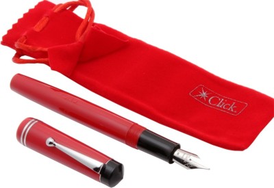 Ledos Click Aristocat Acrylic With Medium Nib 3in1 Ink Filling System - Red Fountain Pen(Blue)