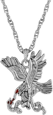 DzineTremdz Silver Plated Eagle Hunting Snake Fashion Pendant Men Silver Brass Pendant
