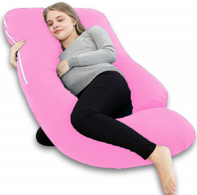 Angel Mommy Microfibre Pregnancy Pillow Pack of 1 Solid(Light Pink)