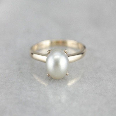GALAXY ASTRO Pearl Ring with Natural Moti Astrological Stone Pearl Gold Plated Ring