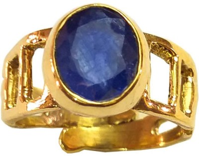 RS JEWELLERS RS JEWELLERS Gemstones 6.05 Ratti Ring Brass Sapphire Gold Plated Ring