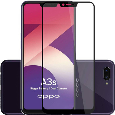 CASE CREATION Edge To Edge Tempered Glass for Oppo A3s(Pack of 1)