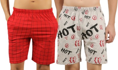 HOTFITS Checkered, Printed Men Multicolor Regular Shorts