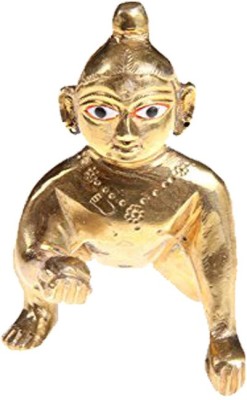 SK Craft Metal Laddu Gopal, Bal Gopal, Kisshna Statue,Thakur ji Decorative Showpiece  -  6.5 cm(Brass, Gold)