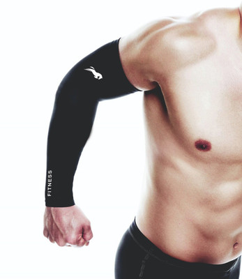 Just Rider Compression Arm Sleeves Pair Elbow Support(Black)