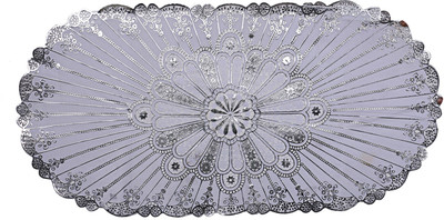 KUBER INDUSTRIES Silver 87 cm Table Runner(Nylon)