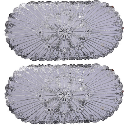 KUBER INDUSTRIES Silver 85 cm Table Runner(Nylon)