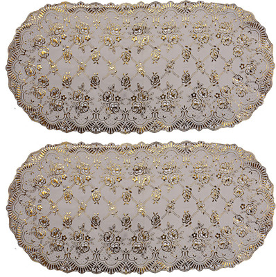 KUBER INDUSTRIES Gold 85 cm Table Runner(Nylon)