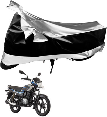 SHOOLIN Waterproof Two Wheeler Cover for Bajaj(Platina 100 DTS-i, Black, Silver)