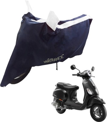 MOTOTRANCE Two Wheeler Cover for Piaggio(Vespa, Blue, White)