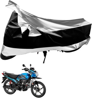 SHOOLIN Waterproof Two Wheeler Cover for Hero(Passion Plus, Black, Silver)