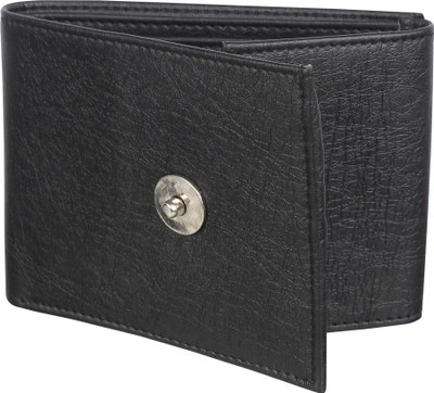 sskk Men Casual Black Artificial Leather Wallet(8 Card Slots)
