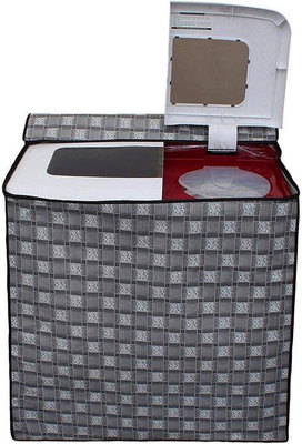 KingMatters Top Loading Washing Machine  Cover(Width: 80 cm, Grey, White)