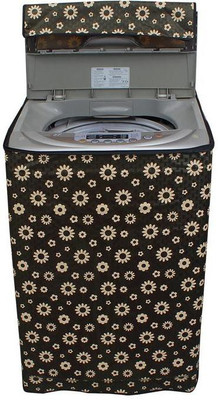 KingMatters Top Loading Washing Machine  Cover(Width: 64 cm, Beige, Black)