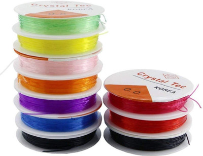 DIY Crafts Elastic Stretch Polyester Beading Thread Cord 10m (Pack of 10 Roll)