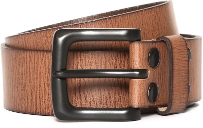 FLYING MACHINE Men Casual Tan Genuine Leather Belt