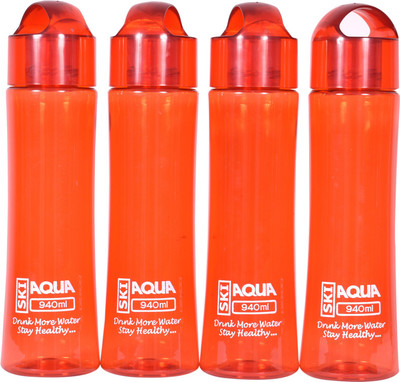 SKI Homeware Hong Kong Big Fridge Bottle Set of 4 - Red 900 ml Bottle(Pack of 4, Red, Plastic)