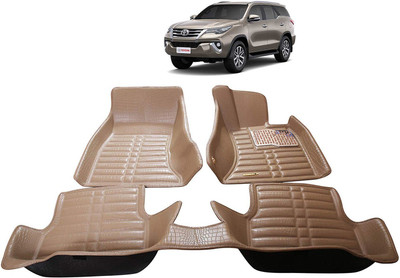 MATIES Plastic, Rubber 5D Mat For  Toyota Fortuner(Beige)
